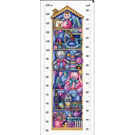 click here to view larger image of Height Chart Toys (counted cross stitch kit)