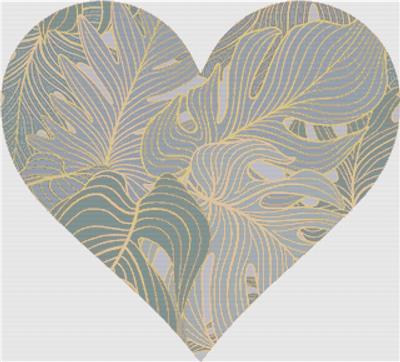 click here to view larger image of Grey Tropical Leaf Heart (chart)