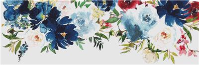 click here to view larger image of Navy and Dusty Blue Floral Banner (chart)