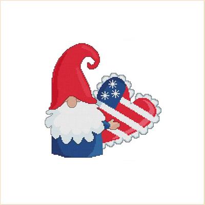 click here to view larger image of Patriotic Heart Pillow Gnome (chart)