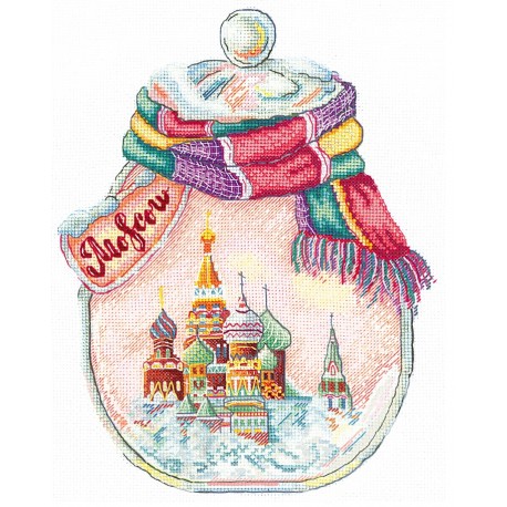 click here to view larger image of Cities in a Bottle - Moscow (counted cross stitch kit)