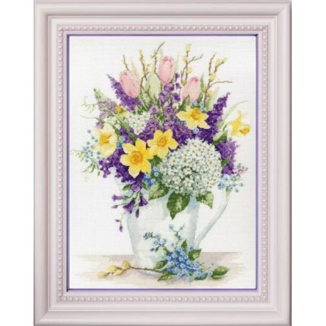 click here to view larger image of Primroses (counted cross stitch kit)