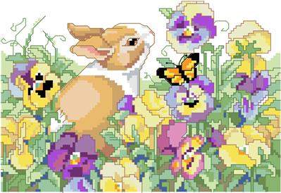click here to view larger image of Pansy Patch Bunny (chart)