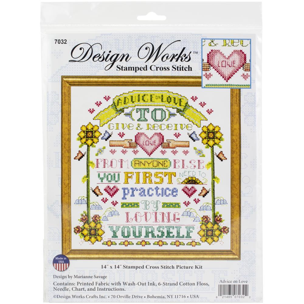 click here to view larger image of Advice on Love (stamped cross stitch)