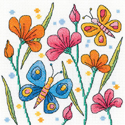 click here to view larger image of Blue Butterfly - (Aida only) (counted cross stitch kit)