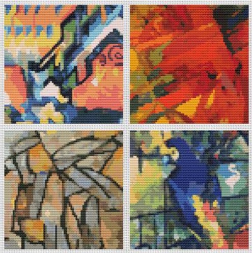 click here to view larger image of Four Squares - Abstract (August Macke, Franz Marc, Piet Mondrian) (chart)