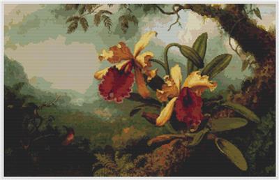 click here to view larger image of Orchids and Hummingbird (Martin Johnson Heade) (chart)
