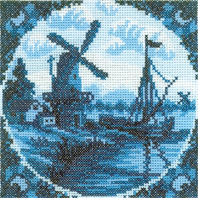click here to view larger image of Antique Dutch Windmill II (counted cross stitch kit)