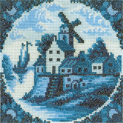 click here to view larger image of Antique Dutch Windmill I (counted cross stitch kit)