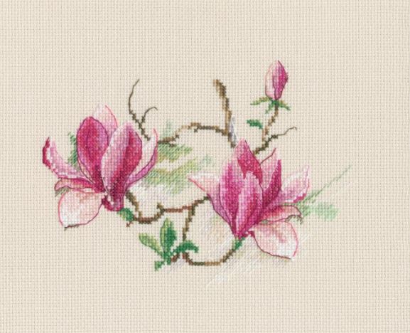 click here to view larger image of Magnolia Flowers (counted cross stitch kit)