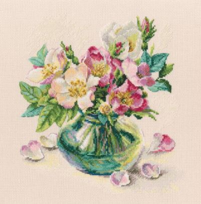 click here to view larger image of Tender Briar Flowers (counted cross stitch kit)