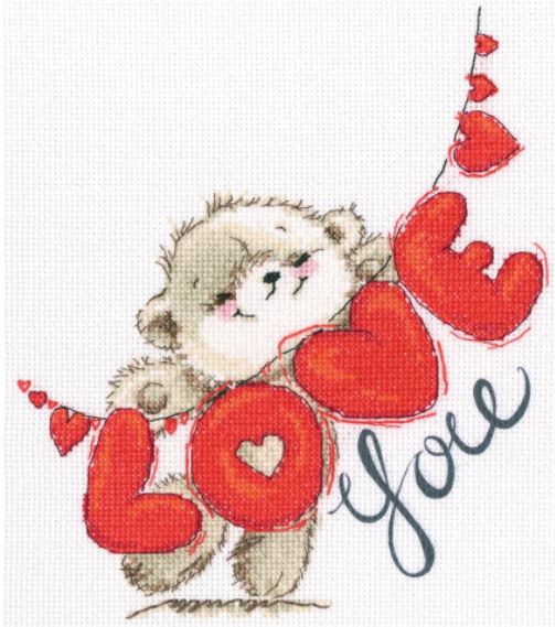 click here to view larger image of I Love You (stamped cross stitch kit)