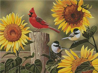 click here to view larger image of Sunflowers and Songbirds (chart)