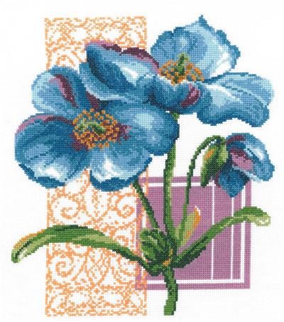 click here to view larger image of Cool Blue Poppies - Ursula Michael (chart)