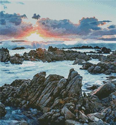 click here to view larger image of Sunset over Rocks at Gansbaai (Crop)  (chart)