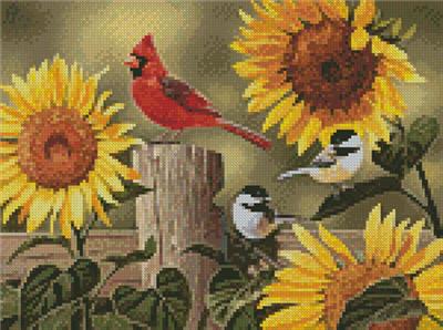 click here to view larger image of Sunflowers and Songbirds - Mini (chart)