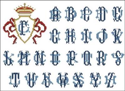 click here to view larger image of Alphabets - Victorian Crest Emblem (chart)
