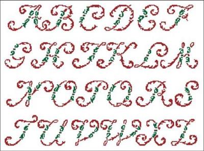 click here to view larger image of Alphabets - Victorian Christmas Holly (chart)
