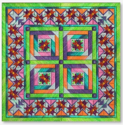 click here to view larger image of Zinnia Square (counted canvas chart)