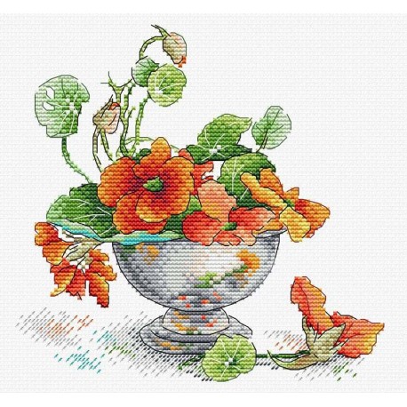 click here to view larger image of Nasturtium (counted cross stitch kit)