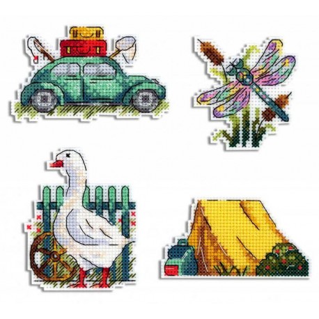 click here to view larger image of Seasons - Summer Magnets (counted cross stitch kit)