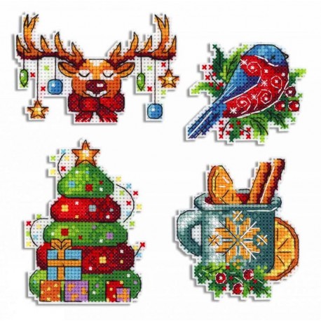 click here to view larger image of Seasons - Winter Magnets (counted cross stitch kit)