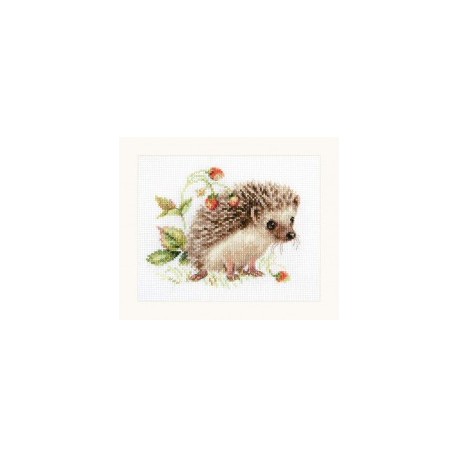 click here to view larger image of Hedgehog and Strawberry (counted cross stitch kit)