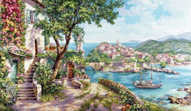 click here to view larger image of Azure Coast (counted cross stitch kit)