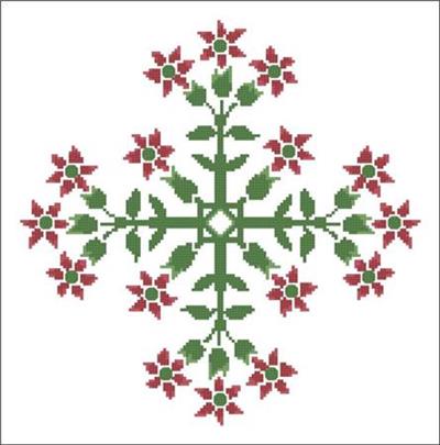 click here to view larger image of Floral Ornamental 0102 Red Star Blooms (chart)