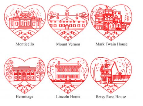 click here to view larger image of Hearts Homes History - Redwork (counted cross stitch kit)
