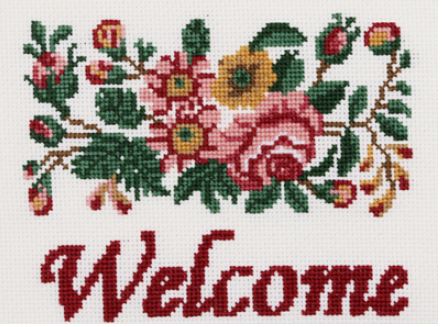 click here to view larger image of Floral Welcome (counted cross stitch kit)
