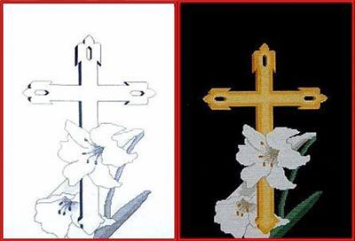 click here to view larger image of Cross with Lillies (chart)