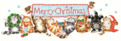 click here to view larger image of Merry Catmas - Margaret Sherry (counted cross stitch kit)