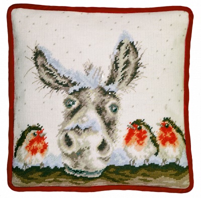 click here to view larger image of Christmas Donkey Tapestry - Hannah Dale (needlepoint kit)