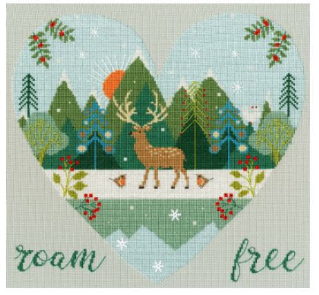 click here to view larger image of Wild at Heart - Roam Free (counted cross stitch kit)