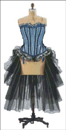 click here to view larger image of French Blue Striped Bustier  (chart)