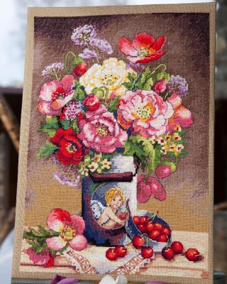 click here to view larger image of Cupids Flowers (counted cross stitch kit)