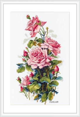 click here to view larger image of Pink Roses (counted cross stitch kit)