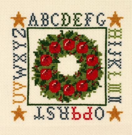 click here to view larger image of Apple Wreath Sampler (counted cross stitch kit)