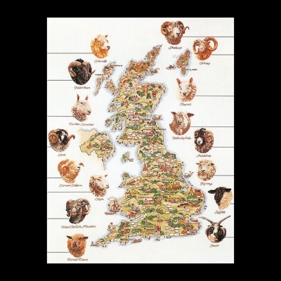 click here to view larger image of Sheep Map (counted cross stitch kit)