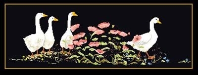 click here to view larger image of Geese in the Poppies (counted cross stitch kit)