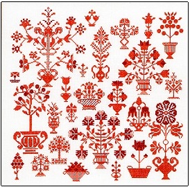 click here to view larger image of Sampler - Redwork (counted cross stitch kit)