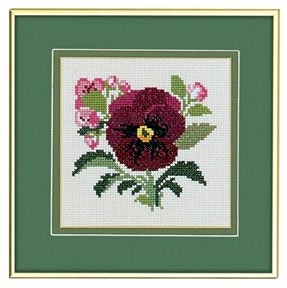 click here to view larger image of Red Pansy (counted cross stitch kit)