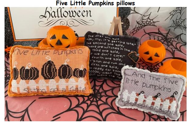 click here to view larger image of Five Little Pumpkins Pillows (chart)