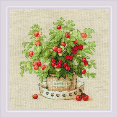 click here to view larger image of Tomatoes in a Pot (counted cross stitch kit)