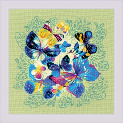 click here to view larger image of Bright Butterflies (counted cross stitch kit)