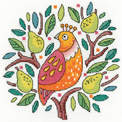 click here to view larger image of Partridge in a Pear Tree - Karen Carter Collection (counted cross stitch kit)