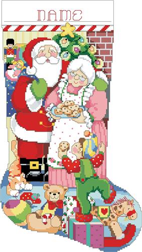 click here to view larger image of Merry Christmas Couple Stocking (chart)