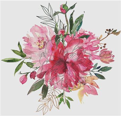 click here to view larger image of Ruby Peony Floral Arrangement (chart)