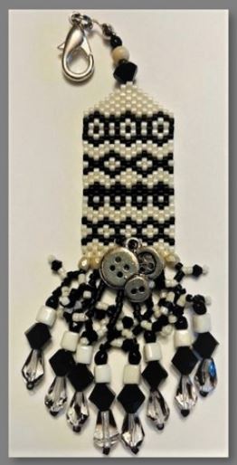 click here to view larger image of Buttons and Black Lace Fob (bead kit)